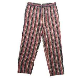 Vintage Anna & Frank Womens Silk Striped geometric tapered Pants M boho hippie